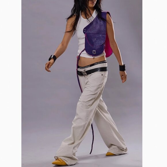 NWT R13 Damon Pleated Wide Leg Jean Sz 24/25/26 White Slubby Twill Cotton Causal - Picture 4 of 14